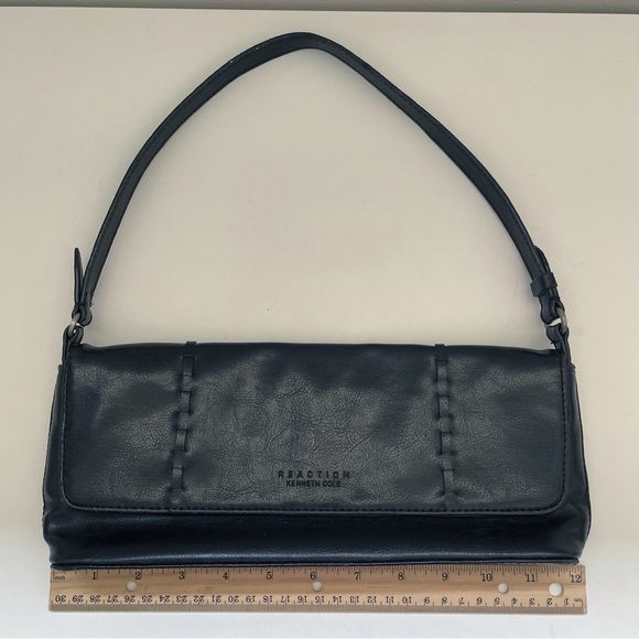 Vintage retro y2k baguette bag purse shoulder bag faux leather 90s rectangle - Picture 11 of 15